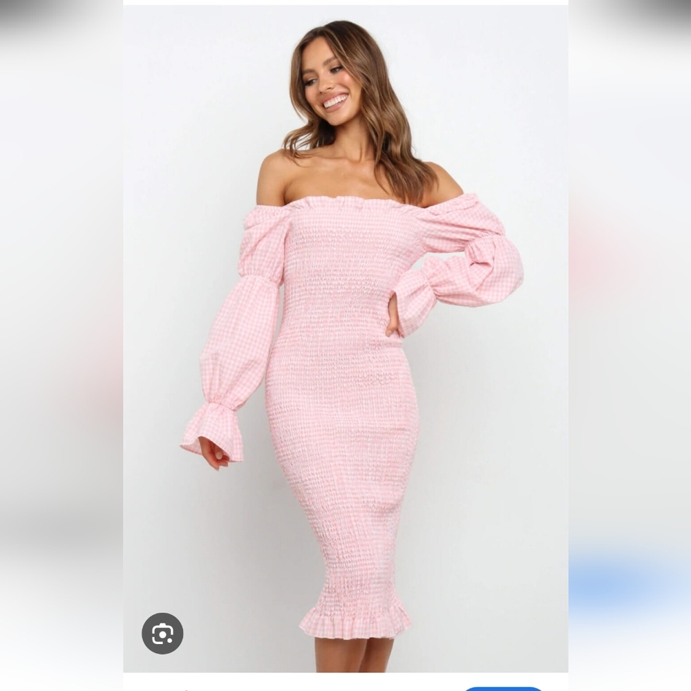 SNDYS X Revolve Gingham Smocked Bodycon Dress